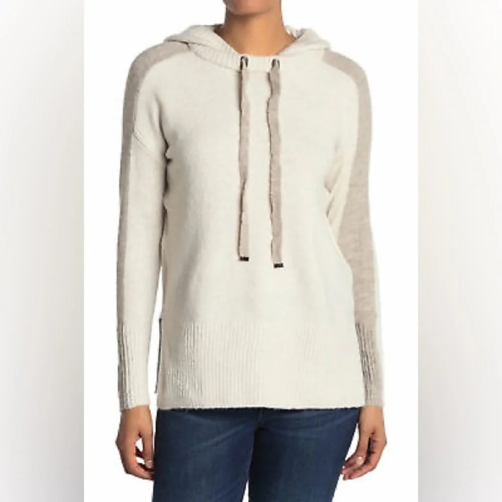 NWT Stitchdrop Womens Racing Stripe Hoodie Sweater XL Venti Latte